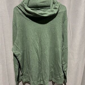 L.L. Bean Women's Olive Cowl Neck Sweater
